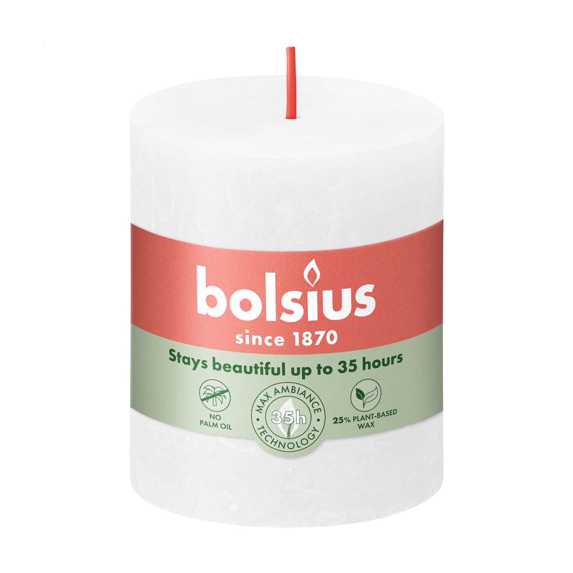 Циліндрична свічка Bolsius Rustic Shine Хмарно-білий, 80*68 мм